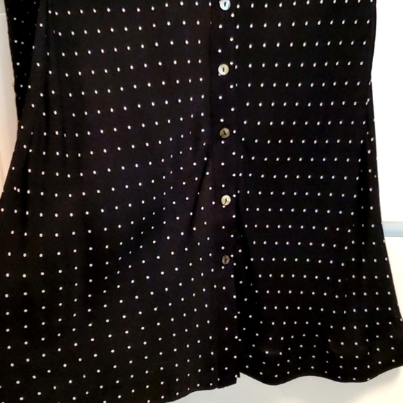 Philosophy Black and White Polka Dot  Button Down Collar Dress - Picture 8 of 16